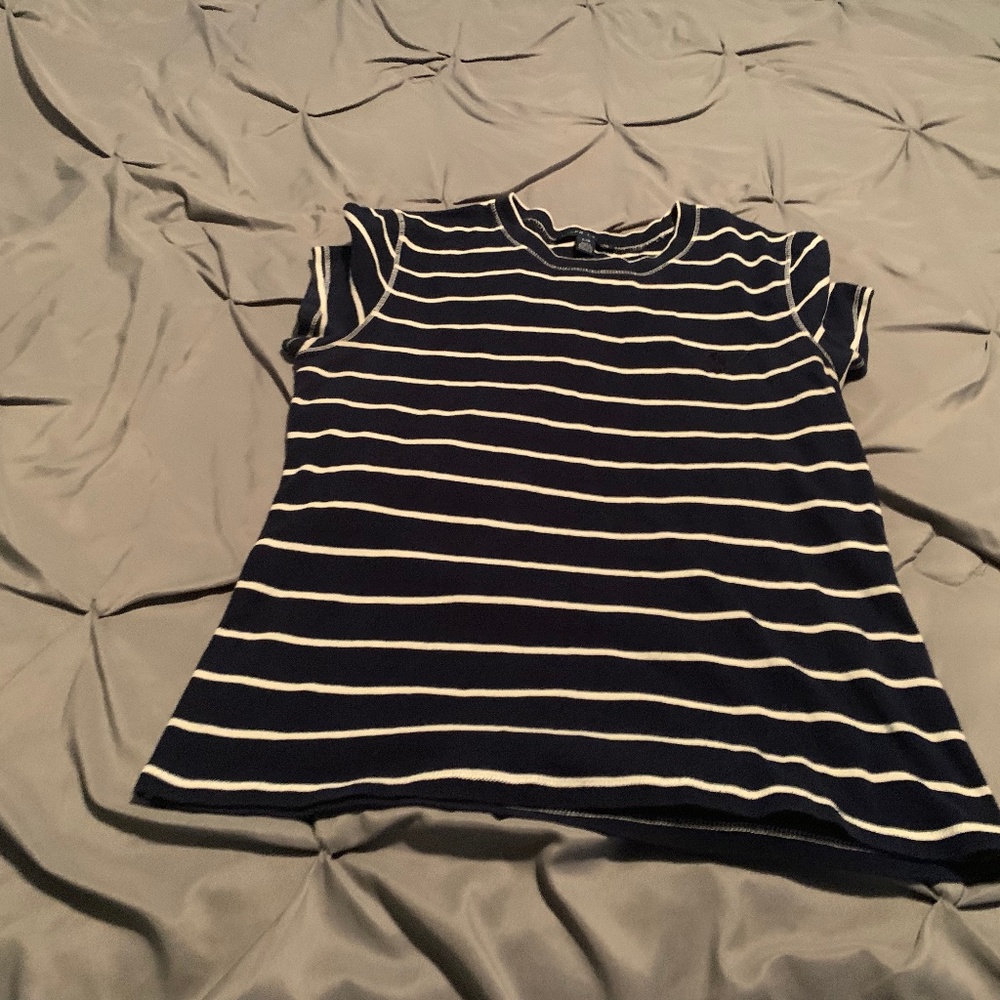 RALPH LAUREN Girl's Blue Short Sleeve Shirt. L